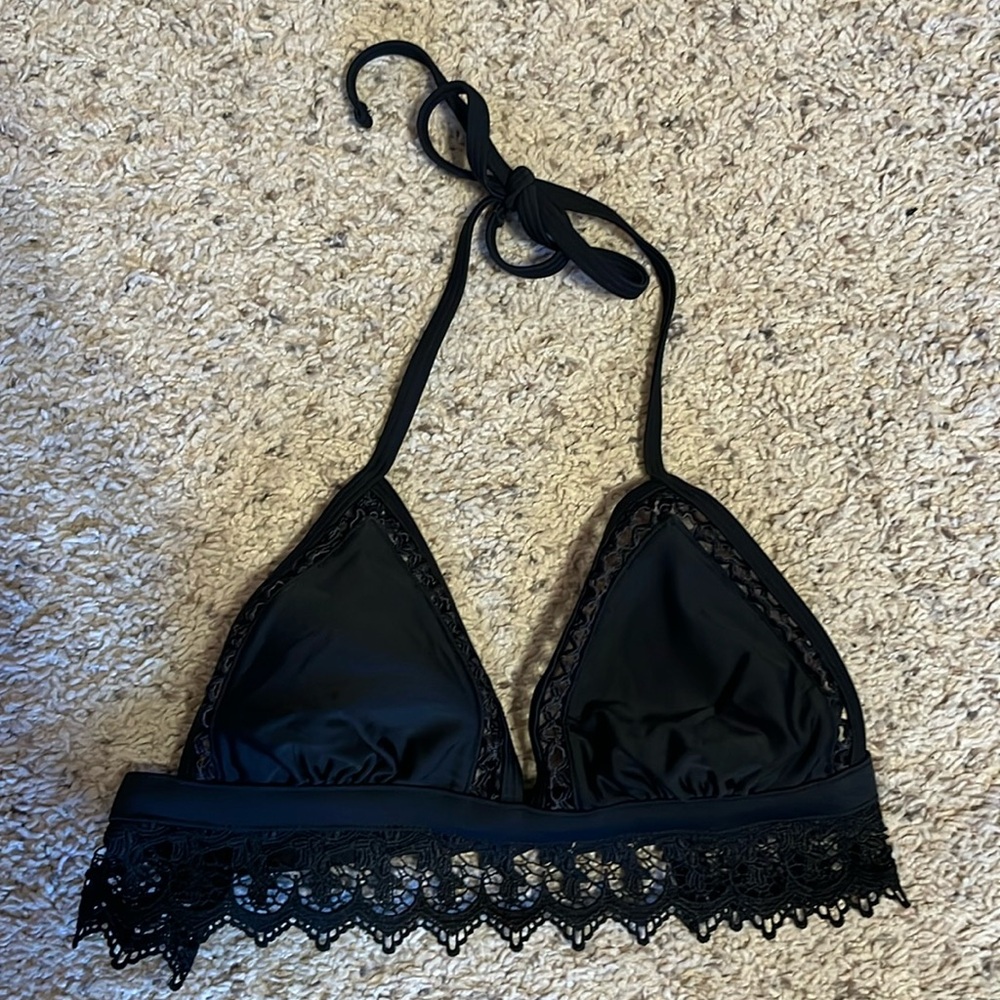Black, with lace, swimsuit top